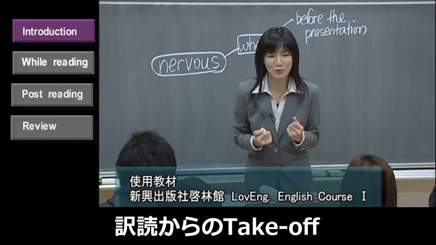 高校英語授業：訳読からのTake-off　～英語で教えるための工夫～